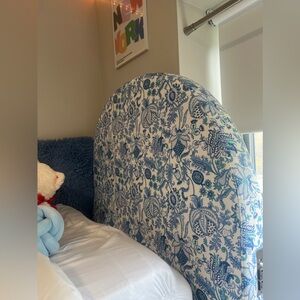 Roller Rabbit Charging Headboard, Amanda Blue, Twin/Twin XL